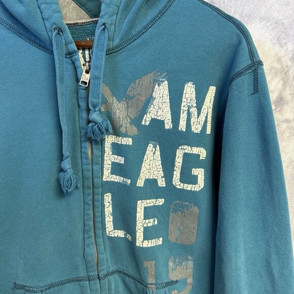 American Eagle Outfitters Hoodie Sweatshirt Womens Large 22.5x27 Prepcore - Picture 3 of 13